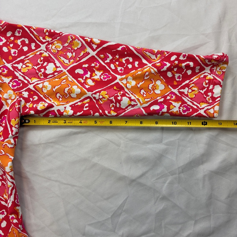 J. McLaughlin 1/4 Zip Catalina Cloth Geometric Red Orange Dress - Picture 7 of 14